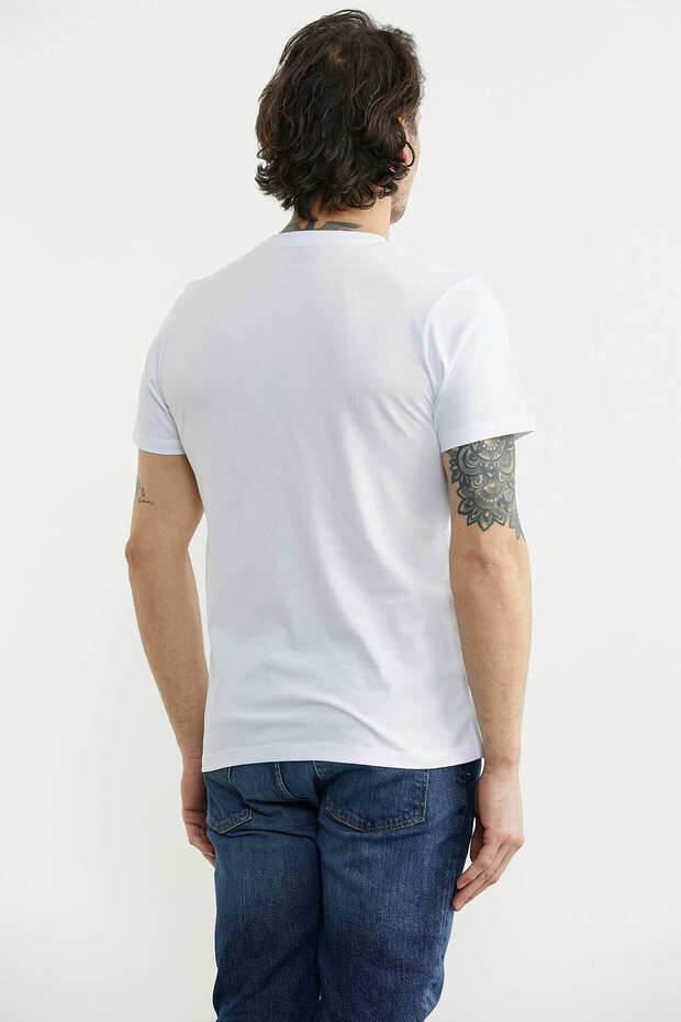Tricou Basic cu imprimeu - Alb - 4