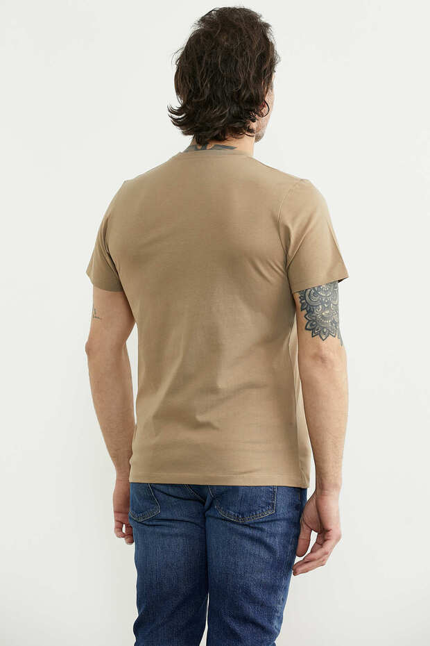Tricou Basic cu imprimeu - Mink - 5