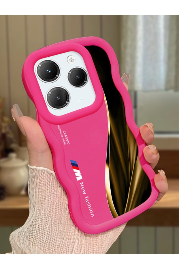 حافظة هاتف Infinix Hot 40 Pro متوافقة مع نمط BMW من السيليكون الأحمر البسيط المقاوم للصدمات