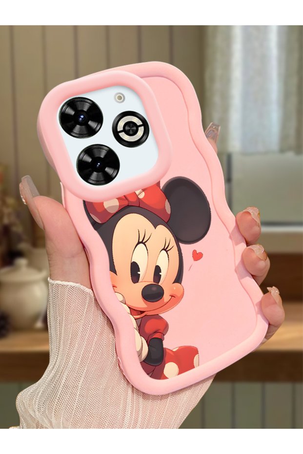 Infinix Smart 8 Plus Compatible Shockproof Simple Pink Silicone Phone Case Minnie Pattern