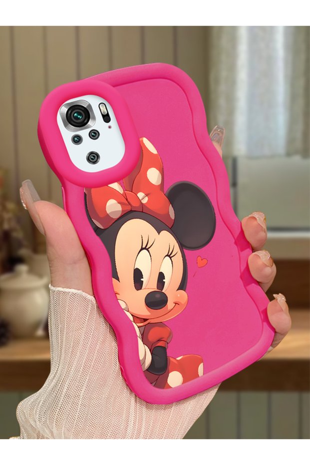 Poco M5S Compatible Shockproof Simple Red Silicone Phone Case Minnie Pattern