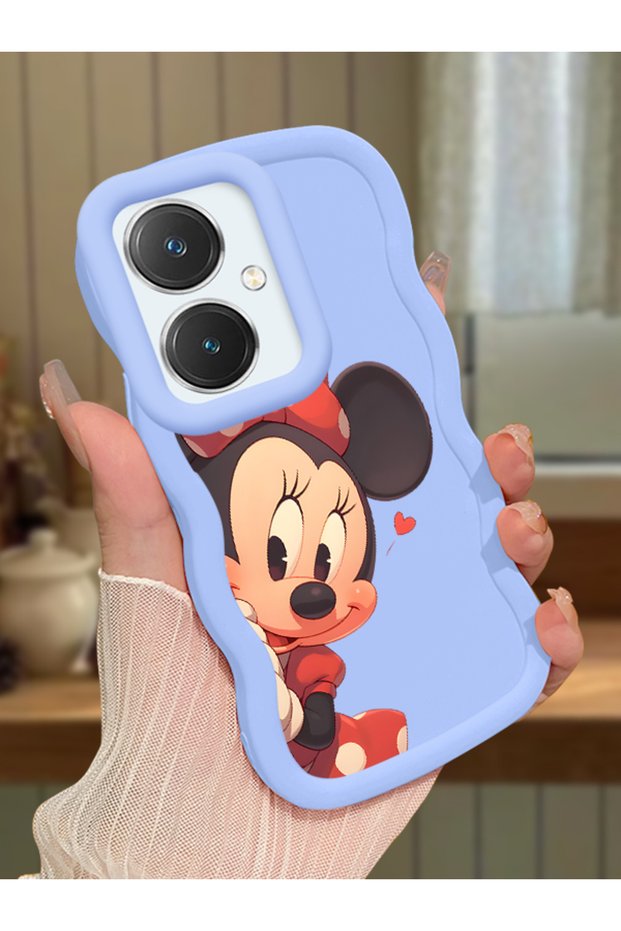 Vivo Y27 Compatible Shockproof Simple Blue Silicone Phone Case Minnie Pattern
