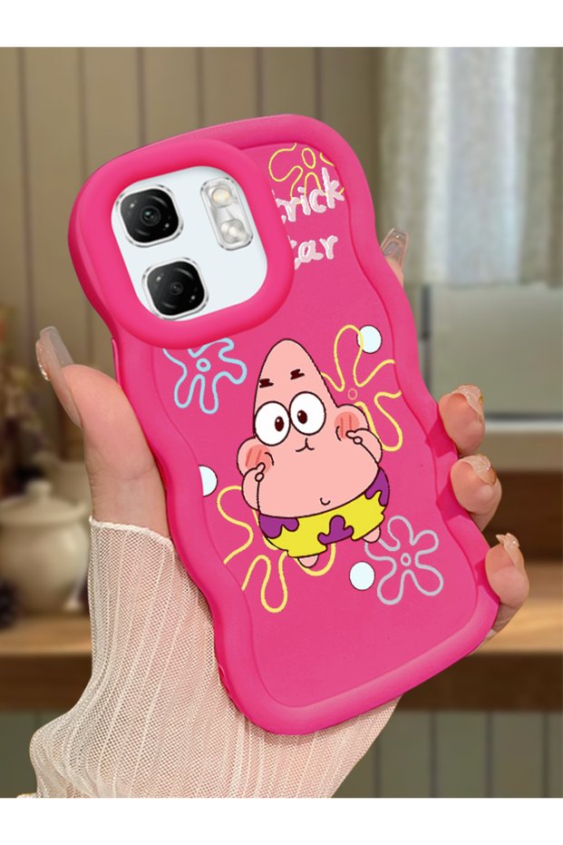 Infinix Hot 50I Compatible Shockproof Simple Red Silicone Phone Case Spongebob Pattern