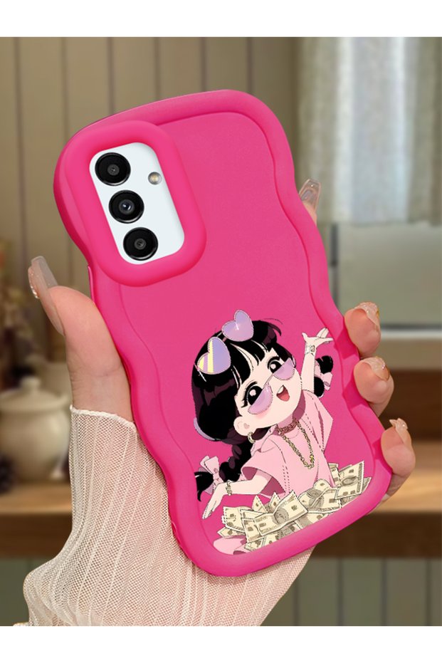 Samsung Galaxy A04S Compatible Shockproof Simple Red Silicone Phone Case Cute Girl Pattern