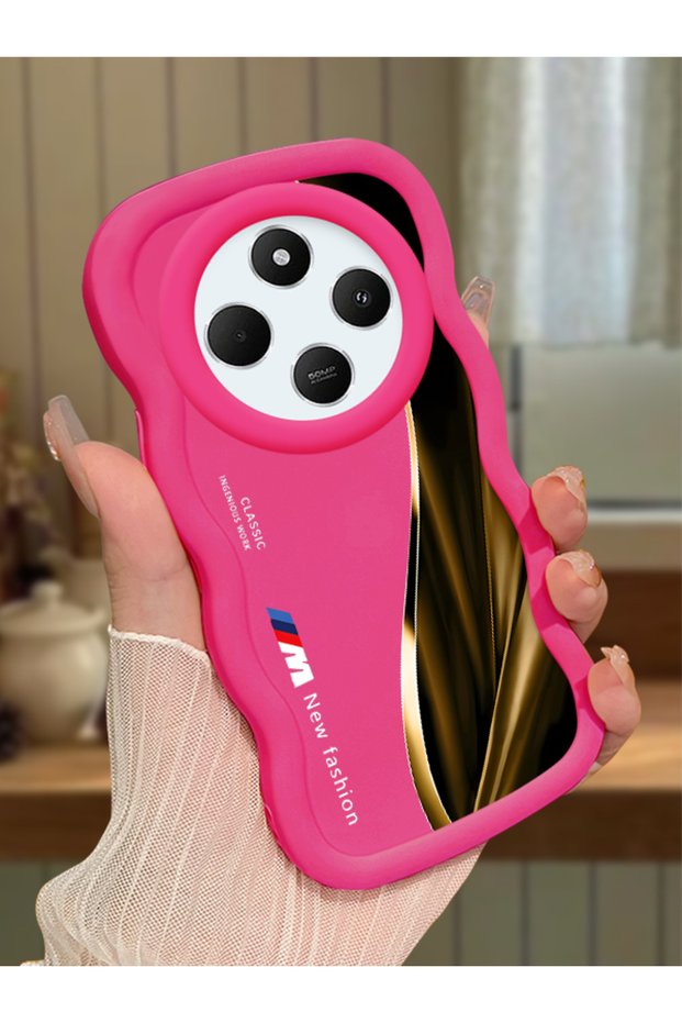 Redmi 14C Compatible Shockproof Simple Red Silicone Phone Case Bmw Pattern