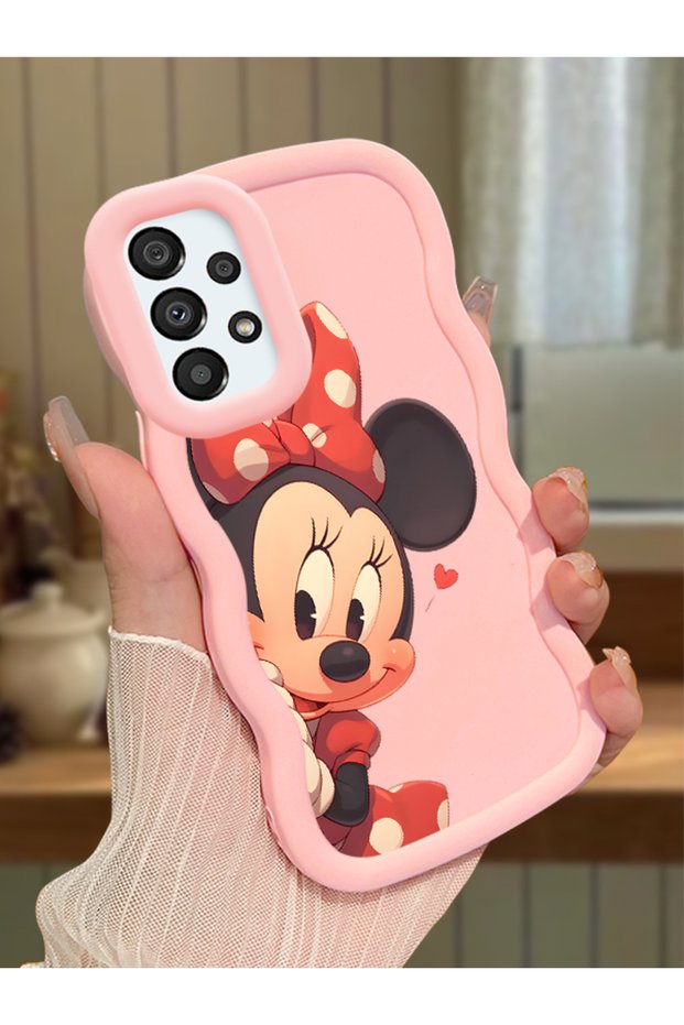 Samsung Galaxy A33 5g Compatible Shockproof Simple Pink Silicone Phone Case Minnie Pattern