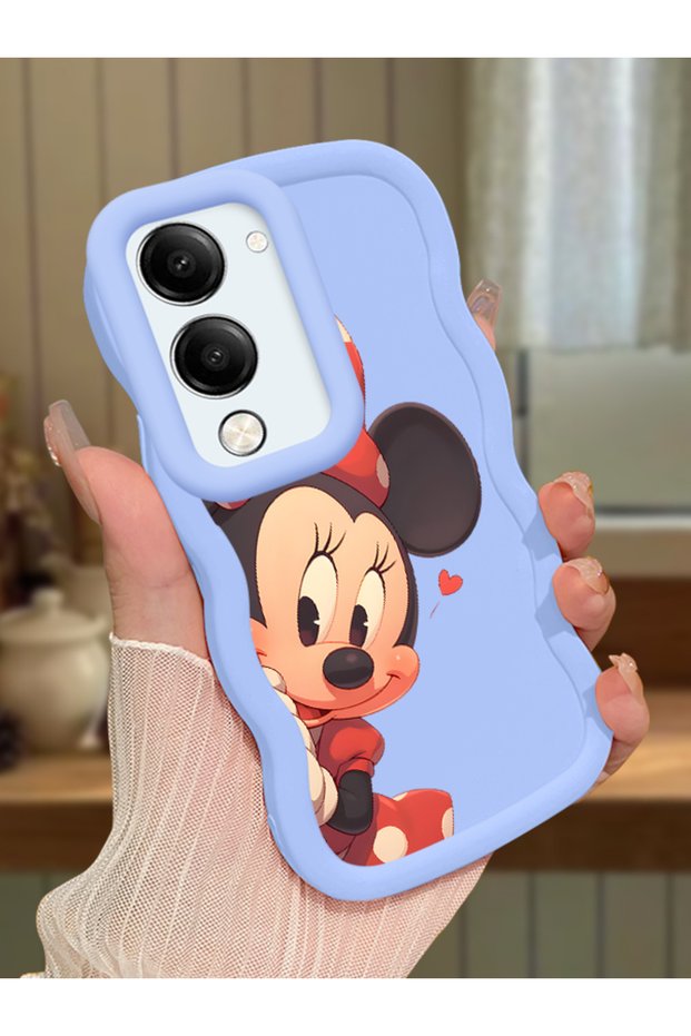 Vivo Y19 Compatible Shockproof Simple Blue Silicone Phone Case Minnie Pattern
