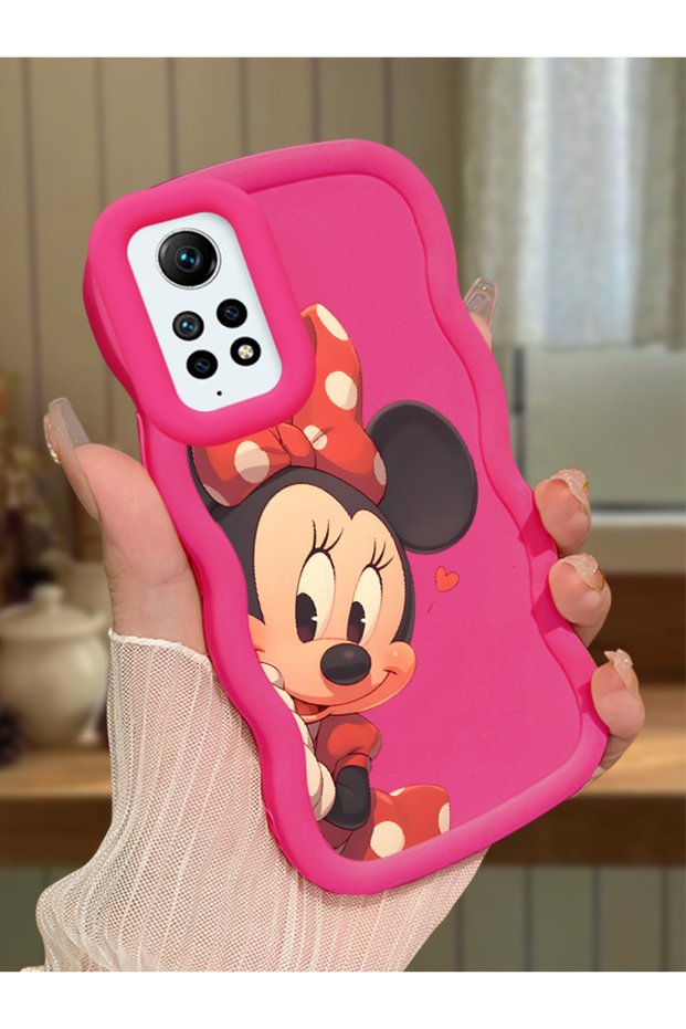 Redmi Note 12 Pro 4g Compatible Shockproof Simple Red Silicone Phone Case Minnie Pattern