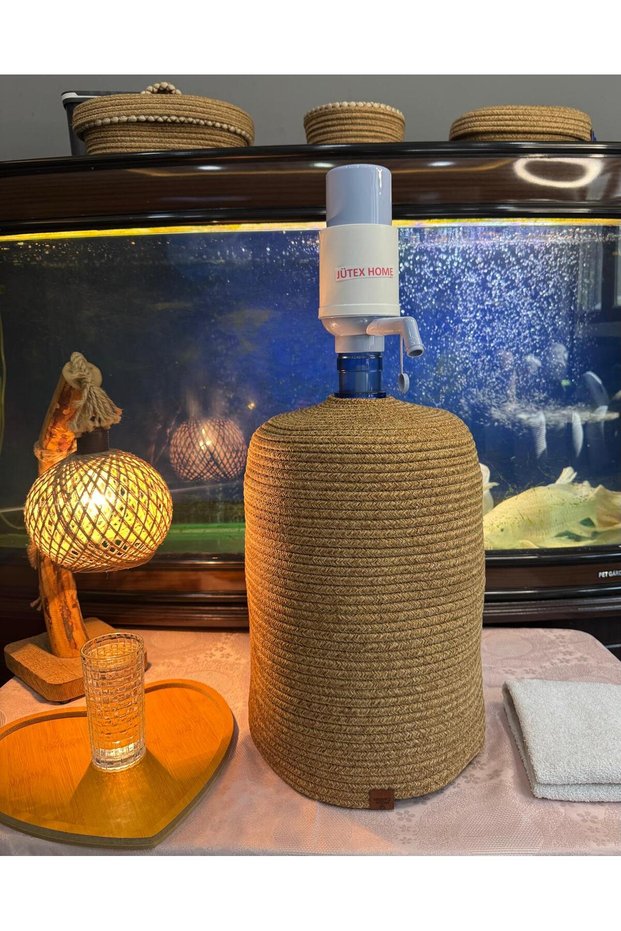Bottle Cover with Jute Straw Bamboo Pattern, Natural Jute Look, Decorative Basket, Bottle Cover