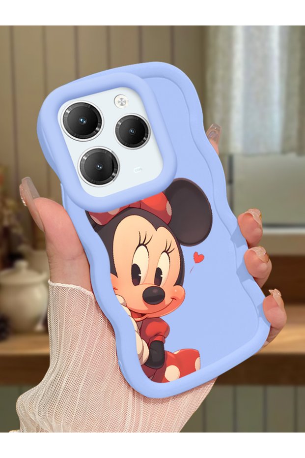 Infinix Hot 40 Compatible Shockproof Simple Blue Silicone Phone Case Minnie Pattern