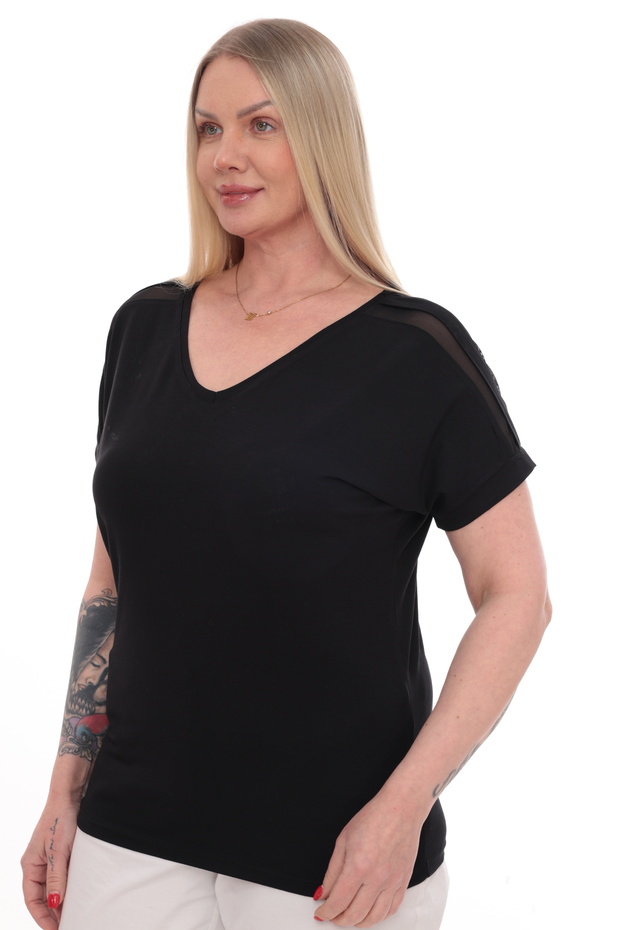 Plus Size with Tulle Detail on Shoulders and Back