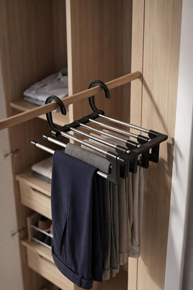Ivory Smart Multi-Purpose Metal Clothes - Shawl - Pants Hanger 5-Tier
