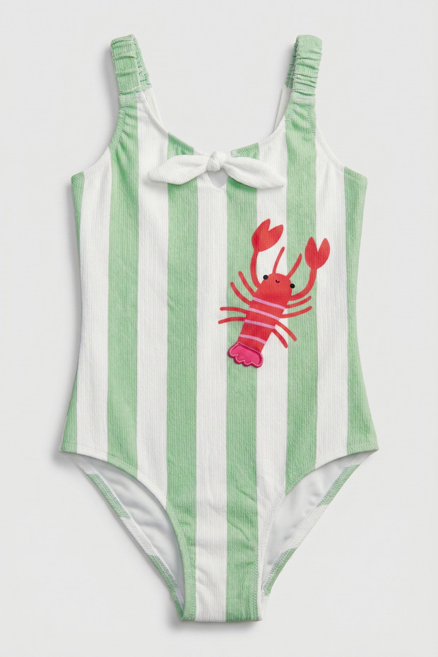 Girl's Sea La Vie Lobster Printed Swimsuit