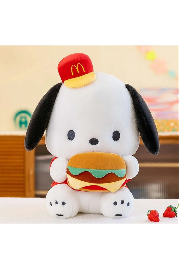 Burger Dog Plush Toy 50cm Plush Toy Sanrio Furry Soft Large Size