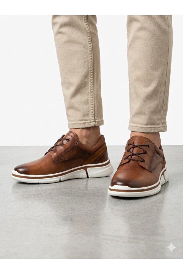 Men's genuine leather orthopedic lightweight sole casual shoes