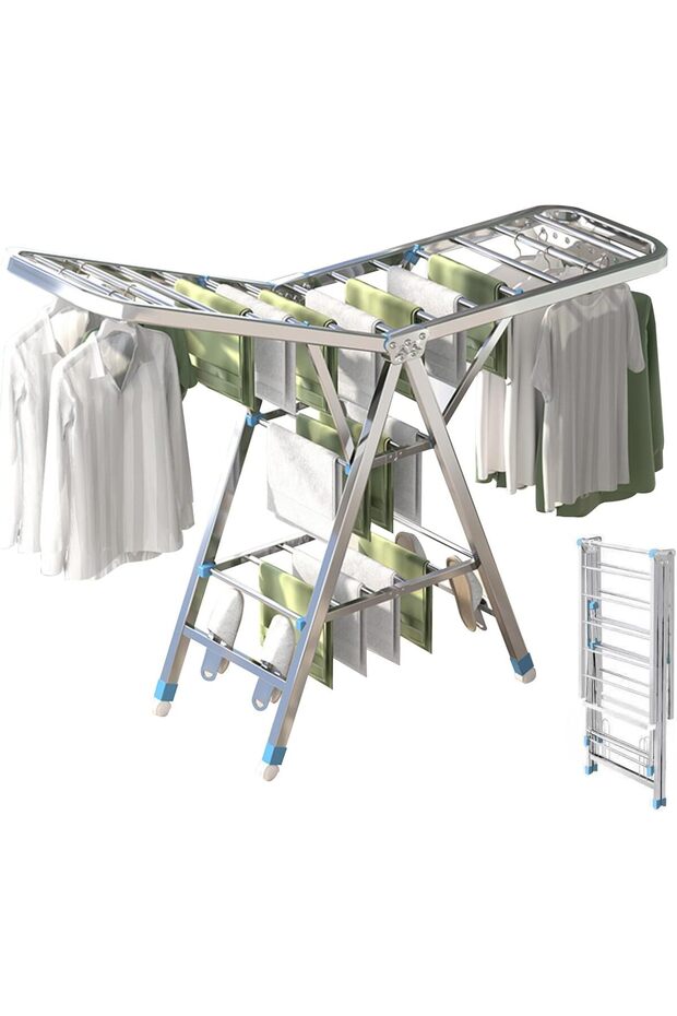 Clothes Drying Rack, 3 Tier Foldable Clothes Drying Stand, 180CM Extra-Large Clothes Airer Laundry