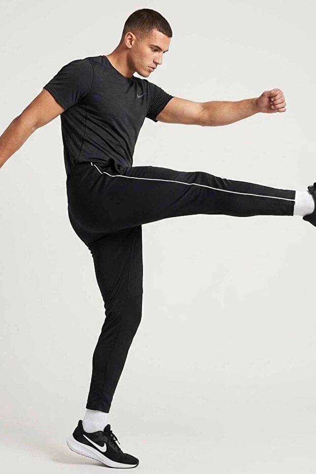 بنطلون رياضي أسود للرجال من Dri-FIT - بنطلون تدريب ضيق الساق VY-9