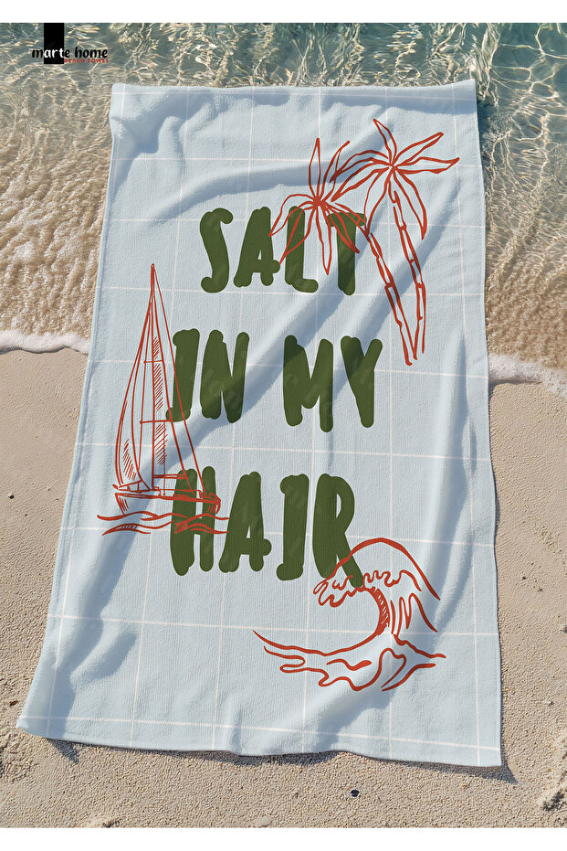 Salt in My Hair - Colorful Printed Beach Towel - 75X150 cm