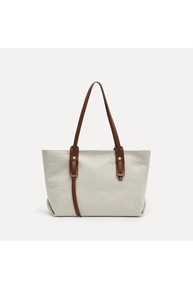 Women's Tan Color Canvas Handbag