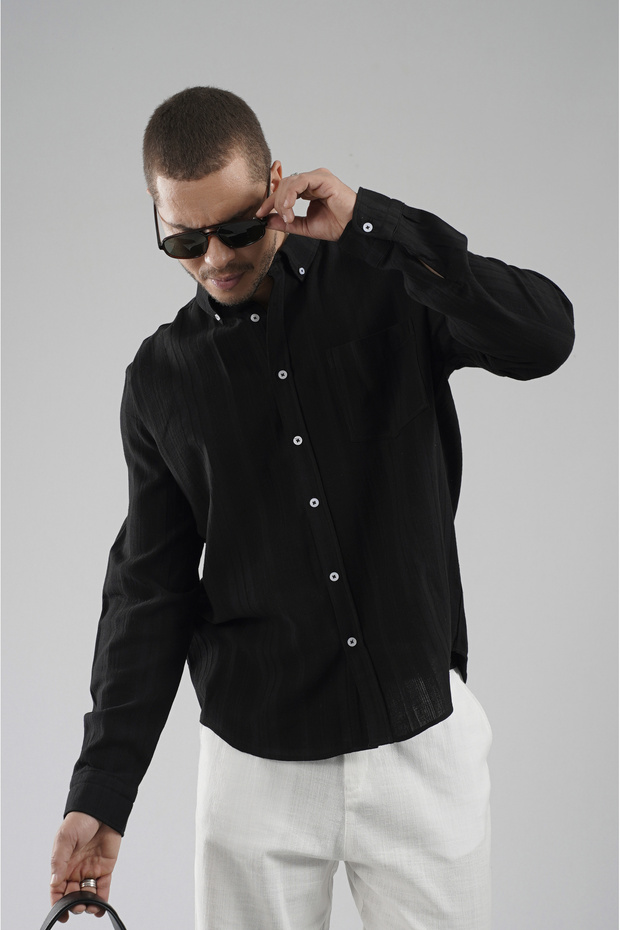 Trend Biz Regular Fit Muslin Men's Pocketed Shirt