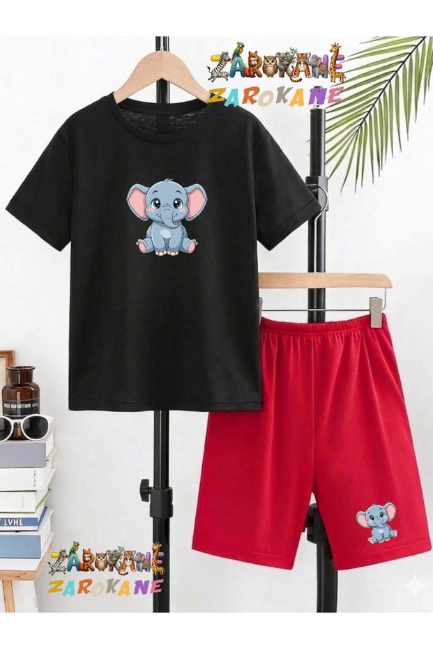 Baby Elephant Printed Top and Shorts/T-Shirt Summer Children's Two-Piece Set