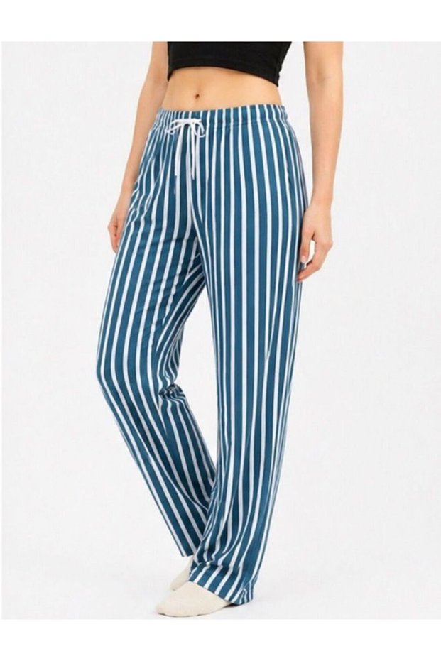Women's Striped Pajama Bottoms with Elastic Waist, Comfortable Fit, Home & Casual Pants