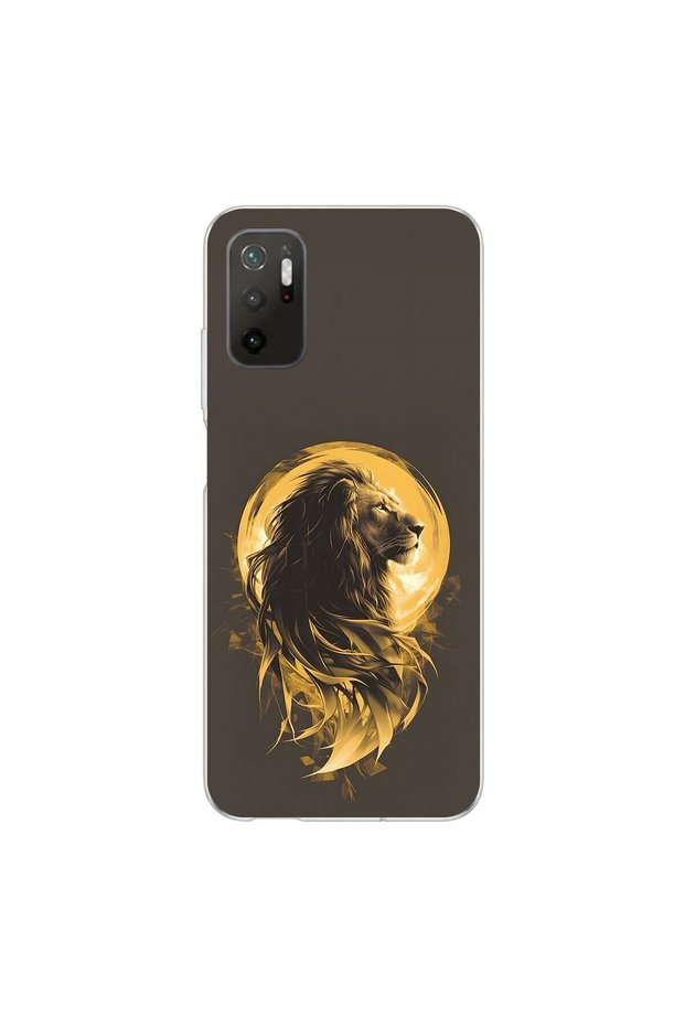Poco M3 Pro Compatible Lion Design Transparent Case
