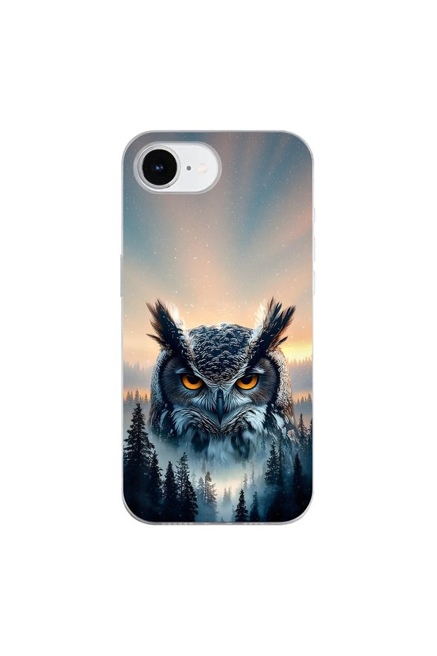 iPhone 17E Compatible Owl Design Transparent Case