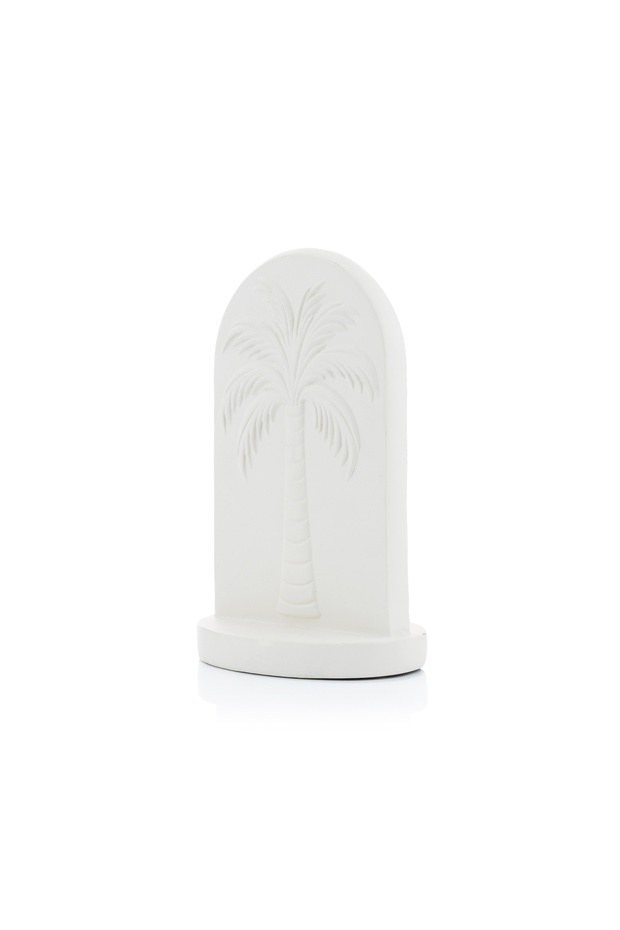 White Decor with Palm Tree Pattern from Naqaa - 2