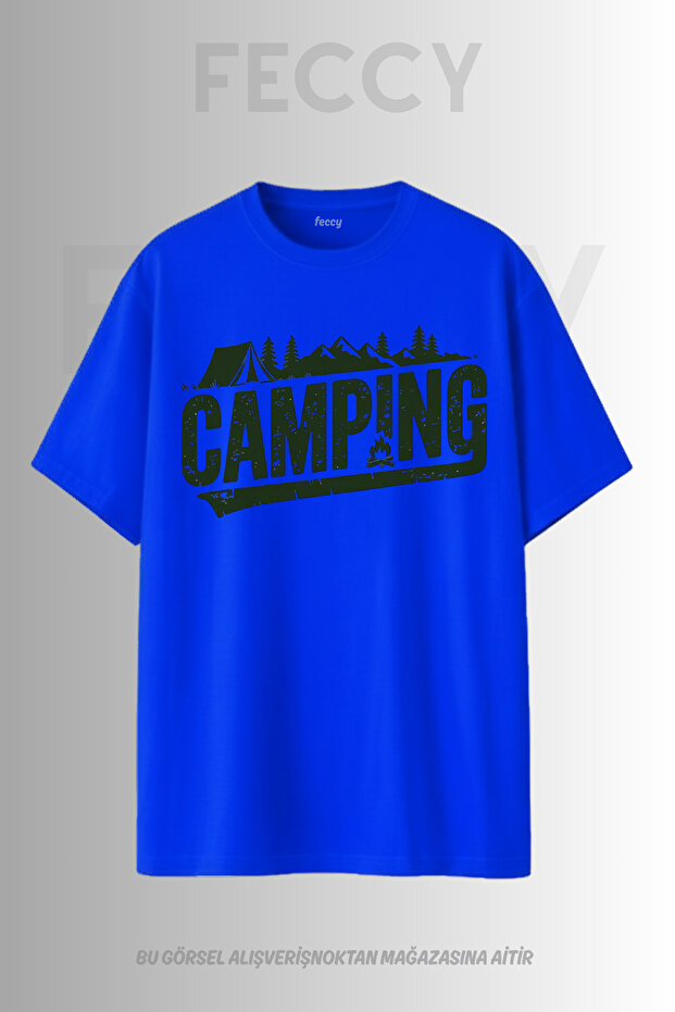 Premium Camping Printed Hunter Theme Unisex Oversize Women's T-Shirt Men's T-Shirt Cotton Oversize T-Shirt