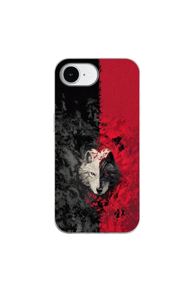 iPhone 16E Compatible Wolf Design Transparent Case
