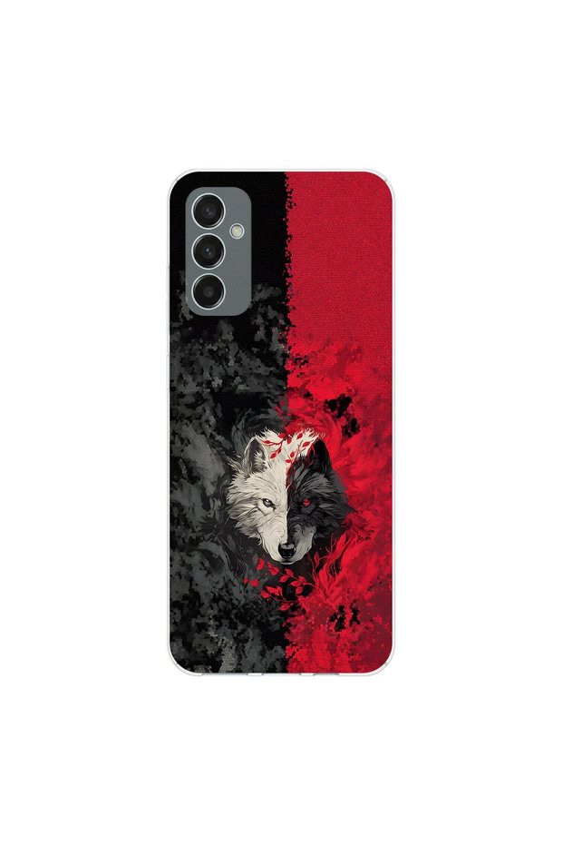 Samsung Galaxy M23 Compatible Wolf Design Transparent Case