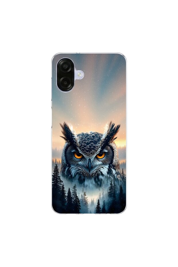 Samsung Galaxy A07 Compatible Owl Design Transparent Case