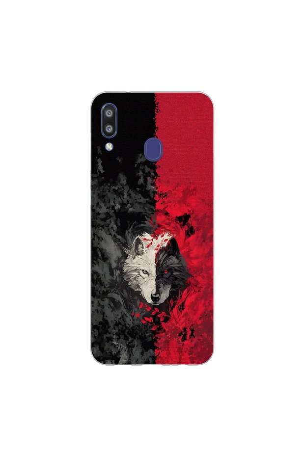 Samsung Galaxy M20 Compatible Wolf Design Transparent Case