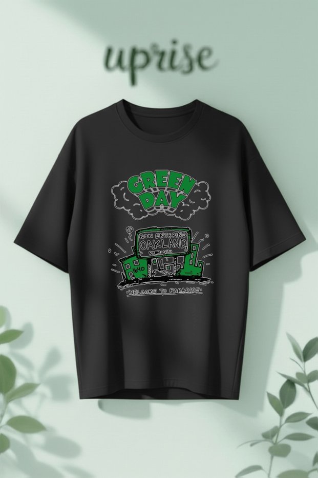 Green Day Printed Cotton Oversize T-Shirt