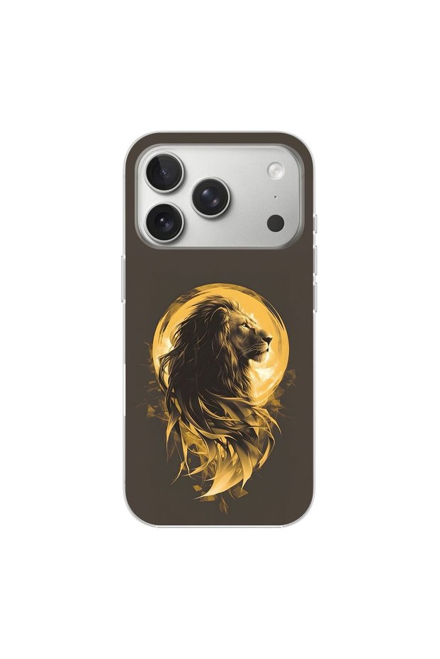 iPhone 17 Pro Max Compatible Lion Design Transparent Case