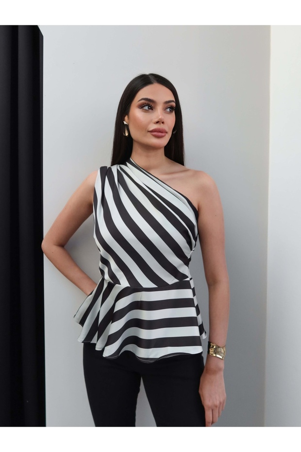 One Shoulder Asymmetrical Blouse