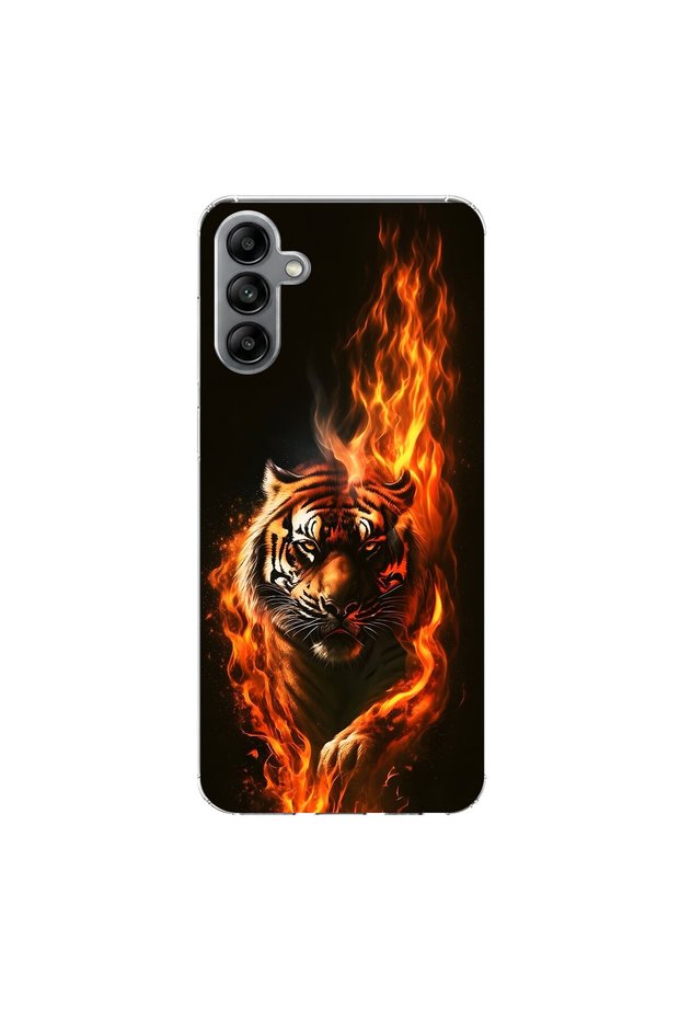 Samsung Galaxy A04S Compatible Tiger Design Transparent Case