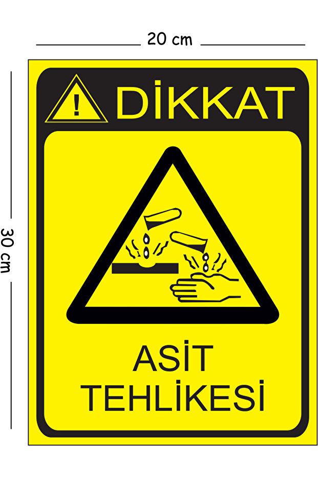Metal Warning Acid Danger 20X30 cm A4 Warning Occupational Safety Sign