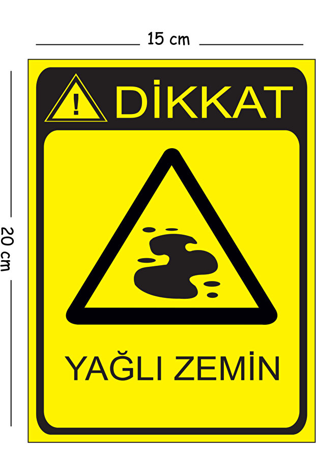 Metal Attention Oily Floor 15X20 cm Warning Work Safety Sign