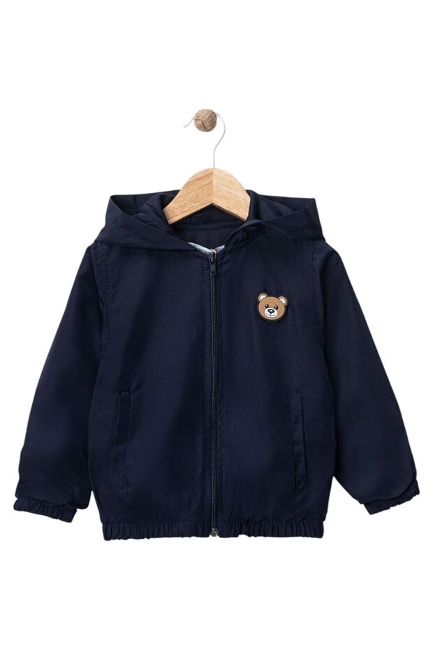 856321 Bear Embroidered Raincoat for Boys