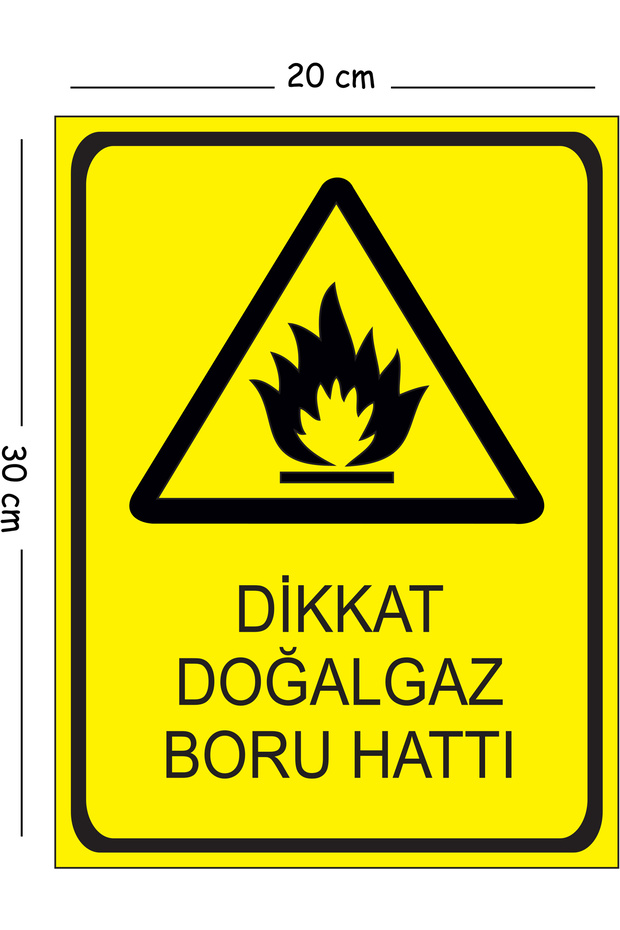 Metal Caution Natural Gas Pipeline 20X30 cm A4 Warning Work Safety Sign