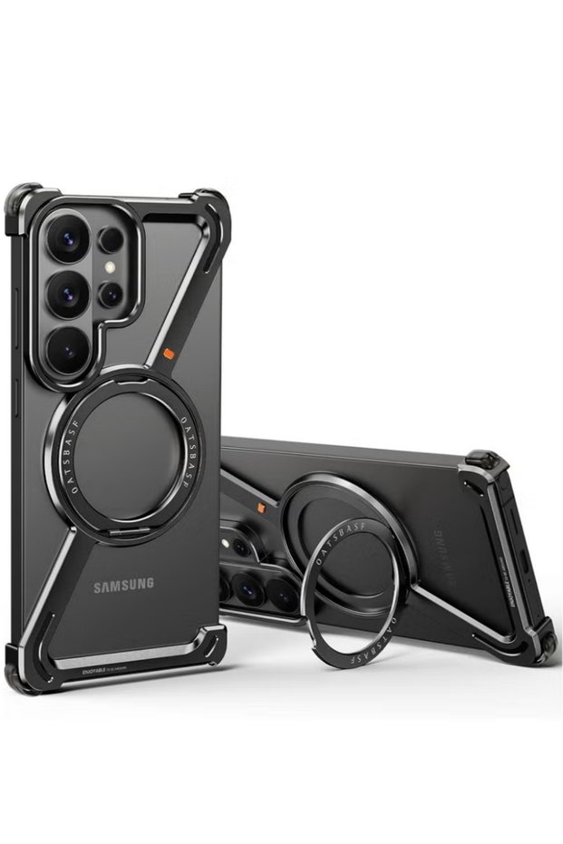 Z Case For Samsung Galaxy S26 Ultra Case, 360° Rotation Kickstand Aluminum Metal Frameless Design Bumper Cover | Flare Gadgets