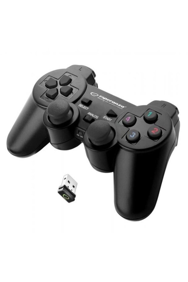 Wireless Gamepad, Esperanza, Compatible PS3, PC, Black
