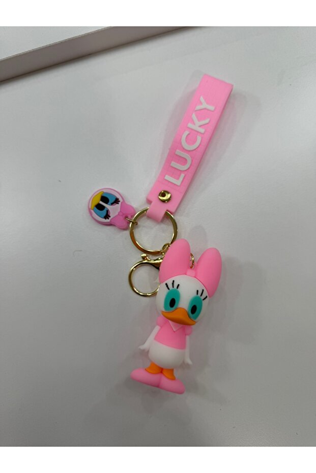 Cute Pink Duck Keychain – Fun and Sweet Design