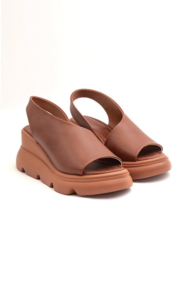 Mnr 2547 Open Ankle Wedge Heeled Sandals