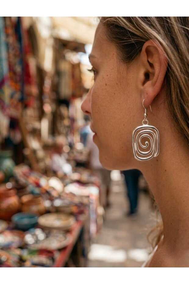 Spiral Shaped Handmade Couple Women's Earrings
