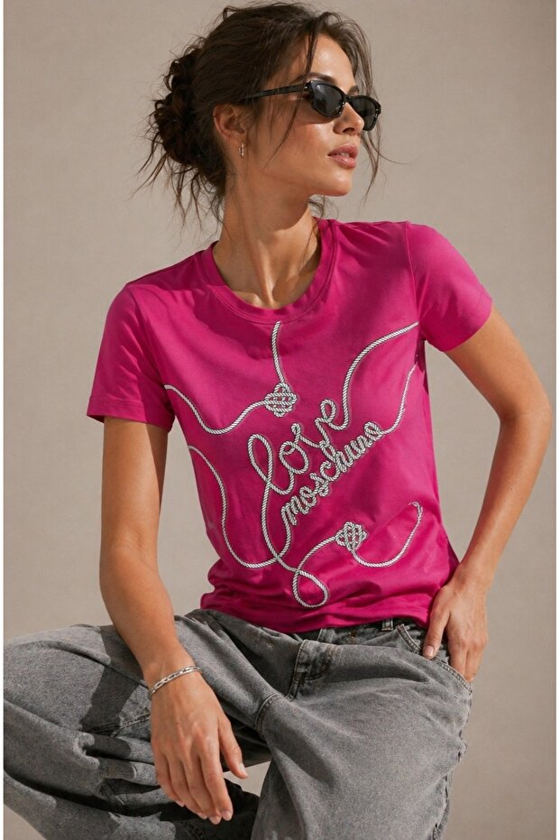 Slim Fit Cotton Typography Printed Cotton T-Shirt