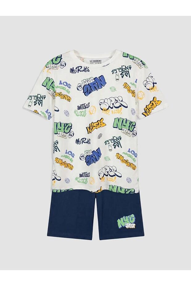 Crew Neck Boys' Shorts Pajama Set (S6)