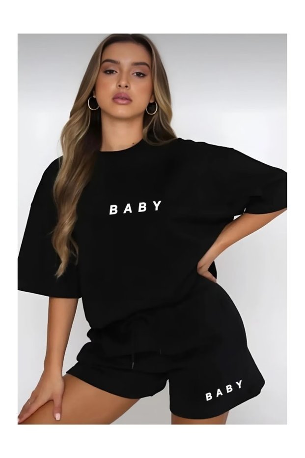 Calle Unisex Oversize Shorts Set Short Sleeve T-Shirt Comfortable Fit Summer Casual Sports